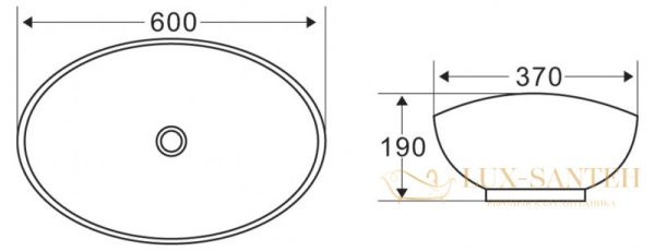 раковина-чаша belbagno bb1087 60 см, белый