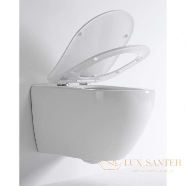 унитаз подвесной tecespring r, 9700998p, безободковый, смыв torando flush, быстросъемное сиденье slim с микролифтом белый глянцевый/хром