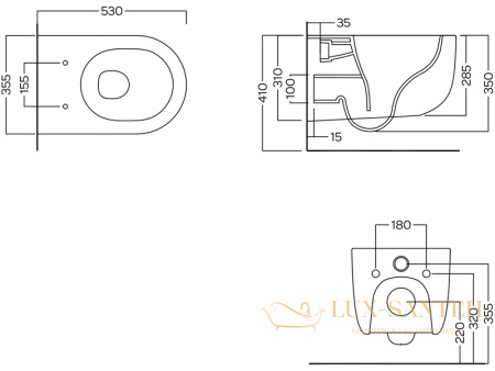 унитаз подвесной безободковый hatria futura a0y9ba02, черный матовый