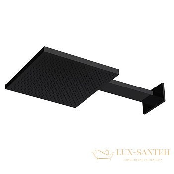 верхний душ 300х300 мм almar velvet e044277.mb, 2 режима, черный матовый