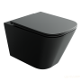 унитаз подвесной ceramica nova union, cn4009tmb, смыв торнадо, безободковый, с сиденьем микролифт, черный матовый