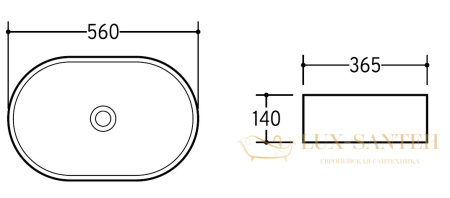 раковина накладная charus tenaro 700-024b, 560*390*140 мм, черный матовый