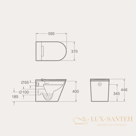 унитаз приставной uni-flow mi smart cb1088zr, с крышкой-биде и дистанционным пультом, белый глянцевый