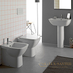 Унитаз напольный пристенный GLOBO Daily, DA002.BI, 53*37*h42см, слив универсальный, с комплектом креплений, цвет белый