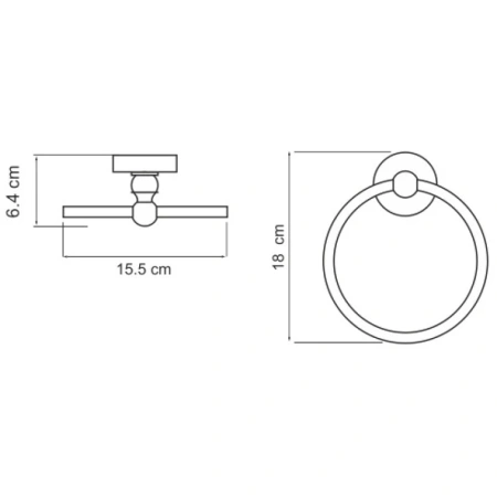 полотенцедержатель-кольцо wasserkraft diemel k-2260, хром