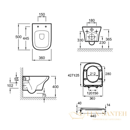 комплект jacob delafon vox e21747ru-bl, унитаз, инсталляция, сиденье микролифт, панель смыва, черный матовый