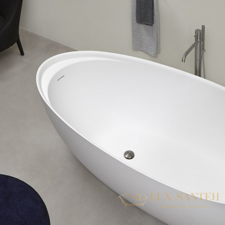 ванна свободностоящая antonio lupi eclipse, eclipse bianco/cr, 1850х955х530h, с д/к хром, cristalplant, белый