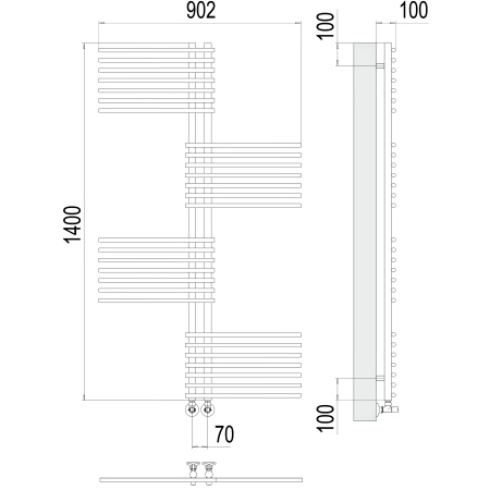 полотенцесушитель водяной terminus европа 4670078530639 п28 70x1400
