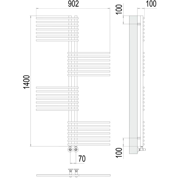 полотенцесушитель водяной terminus европа 4670078530639 п28 70x1400