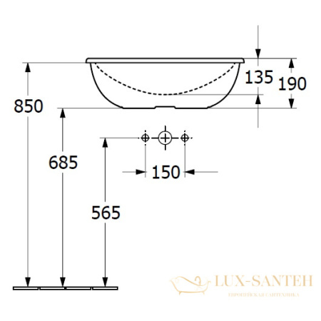 раковина villeroy&boch loop&friends 4a650001, 60,5x41 см, встраиваемая сверху столешницы, белый глянцевый