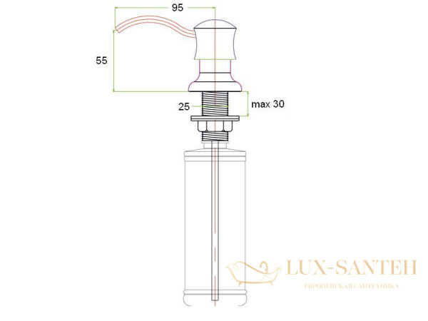 дозатор для жидкого мыла zorg zr-21 br, бронза