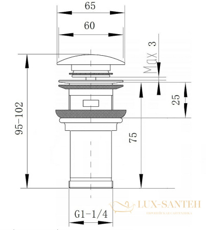 донный клапан milacio mc.010.bbr click-clack, черная бронза