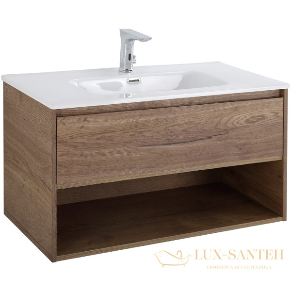 тумба под раковину belbagno kraft kraft-900-1c-so-rt 90 см подвесная, rovere tabacco