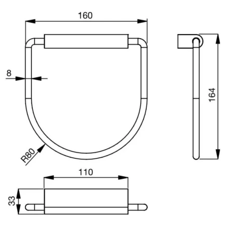 полотенцедержатель-кольцо ideal standard connect n1384aa, хром