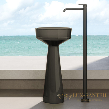 раковина напольная dea design pedestal basin,dd2018 425 r4, glasstech,d425хh850 мм, smoky black