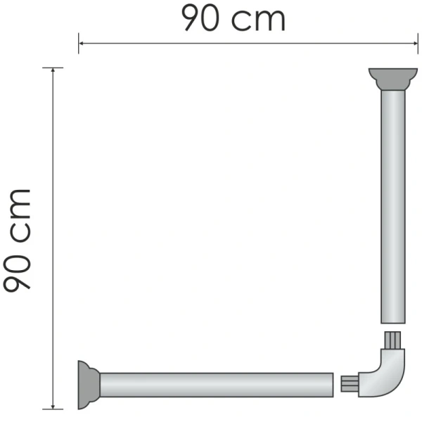 карниз wasserkraft kammel sc-839090 для ванны 90х90 см, белый