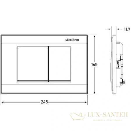 смывная клавиша allen brau liberty 9.20002.00, глянцевый хром
