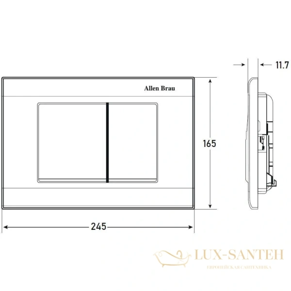 смывная клавиша allen brau liberty 9.20002.31, черный матовый