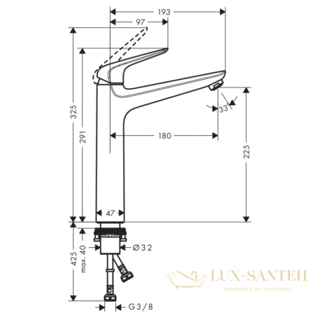 смеситель для раковины hansgrohe novus 71124000