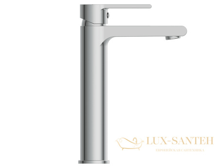 смеситель высокий для раковины cersanit brasko 63024, с донным клапаном, хром