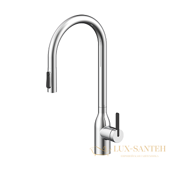 смеситель для кухни под фильтр с выдвижным изливом paulmark universal un213880-cr, хром