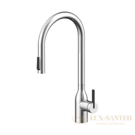 смеситель для кухни под фильтр с выдвижным изливом paulmark universal un213880-cr, хром