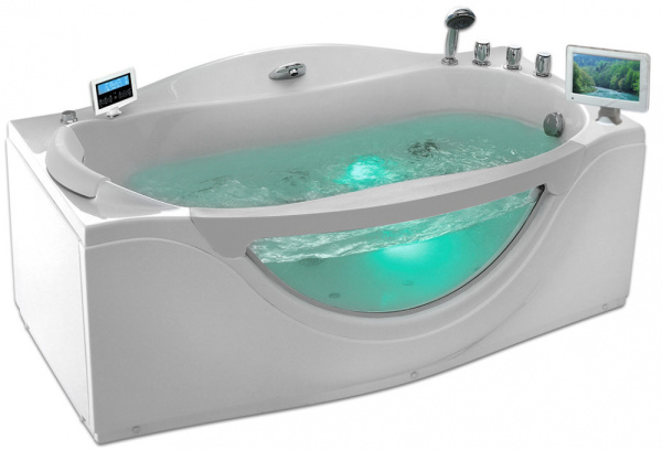 акриловая ванна gemy g9072 o r, цвет белый