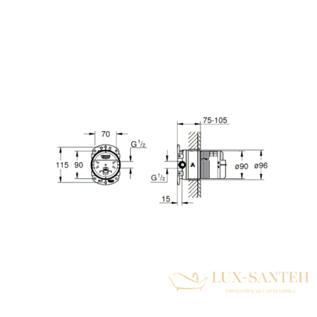 скрытая часть grohe rainshower 26483000 