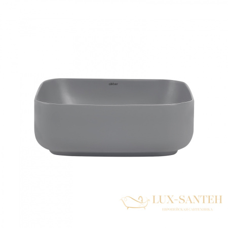 раковина накладная abber rechteck ac2211mg, 38,5х38,5 см, серый матовый