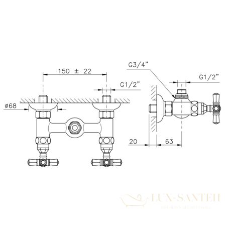 nicolazzi teide, 1925cr05, смеситель для душа без гибкого шланга и лейки, цвет хром
