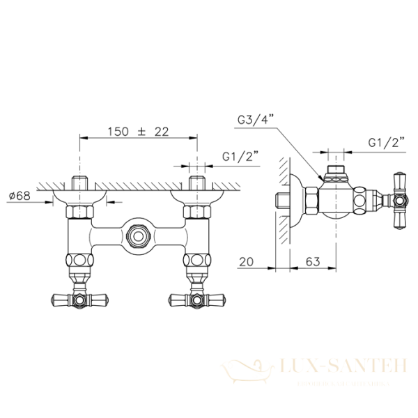 nicolazzi teide, 1925cr05, смеситель для душа без гибкого шланга и лейки, цвет хром