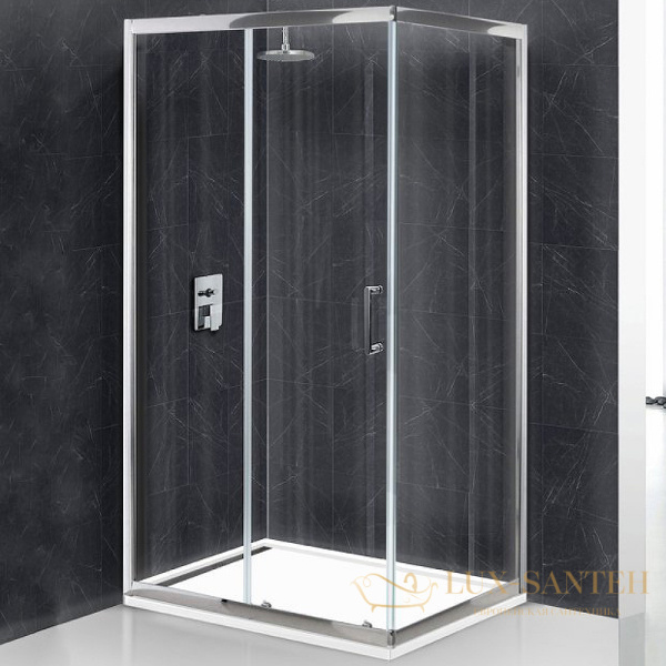 душевой уголок belbagno uno uno-ah-1-100/90-c-cr 100х90 см профиль хром, стекло прозрачное