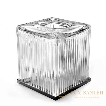 контейнер для салфеток 3sc elegance el71acrcfm, прозрачный хрусталь/никель черный матовый