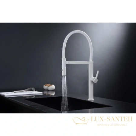 смеситель paulmark leader le214101-431 для кухни, белый матовый