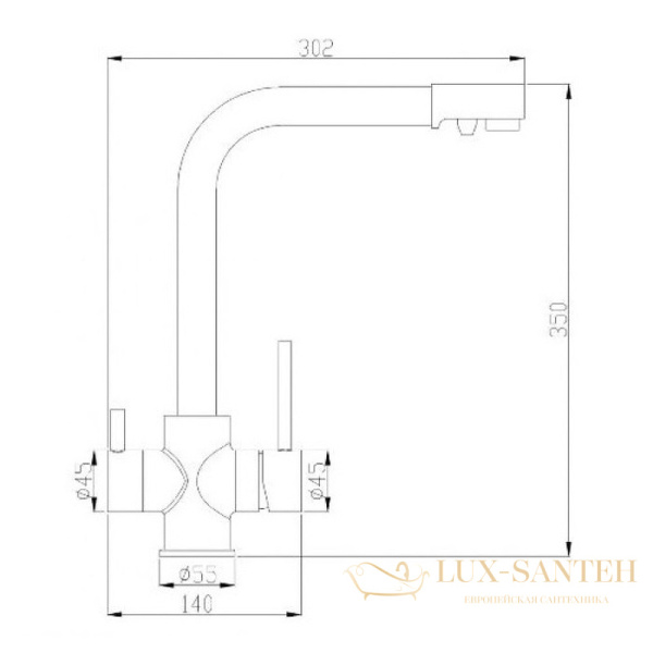 смеситель zorg steel hammer sh552bronze для кухни, бронза