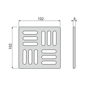 решетка для трапа alcaplast из нержавеющей стали 102×102 мм, нержавеющая сталь дизайн 1 mpv011