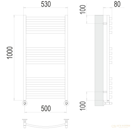 полотенцесушитель водяной terminus палермо 4670078530769 п13 500x1000