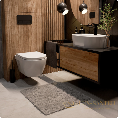 унитаз подвесной безободковый aquame aqm2011, с быстросъемным сиденьем softclose, белый глянцевый