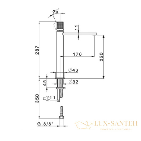 смеситель для раковины cisal x32 x2003544d1, нержавеющая сталь