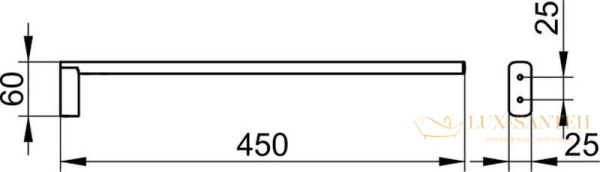 держатель для полотенец keuco edition 11 11120030000, 450 мм, одинарный, неповоротный, латунь, бронза шлифованная