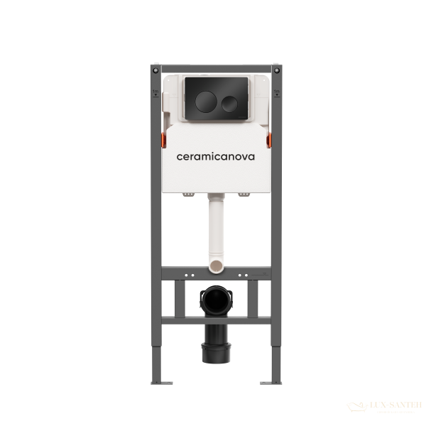 инсталляция для унитаза ceramica nova balance cn121001mb с панелью смыва circle, черный матовый
