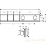 термостат скрытого монтажа hansgrohe rainselect 15380340 для 2 потребителей, шлифованный черный хром
