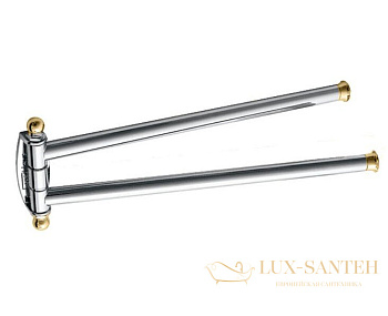 полотенцедержатель двойной stil haus smart sm185(02) поворотный, хром-золото