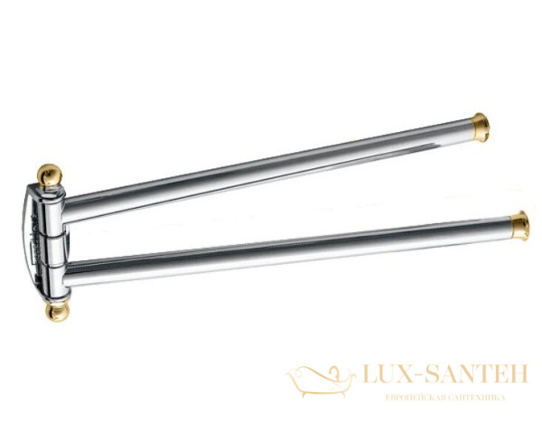 полотенцедержатель двойной stil haus smart sm185(02) поворотный, хром-золото