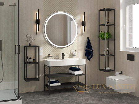 консоль под раковину cezares cadro cadro-120/46/73-2c-pia-met-st 120 см, черный матовый