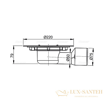 сливной трап alcaplast ø50/75, подводка – боковая apv3000