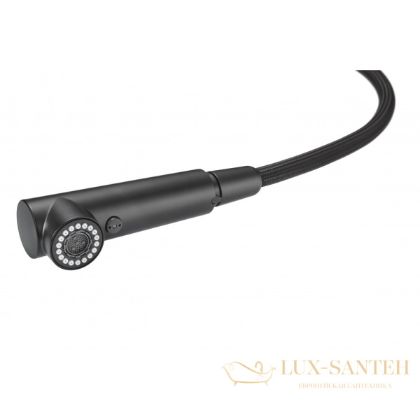 смеситель для кухни под фильтр с выдвижным изливом milacio mcu.561.tb, total black