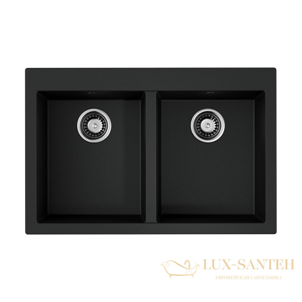 кухонная мойка omoikiri bosen 80-2-bl tetogranit х черный, 4993836