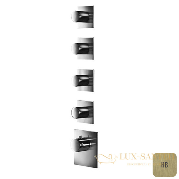 термостат для душа встраиваемый almar high flow e180084.hb, на 4 выхода, латунь брашированная pvd