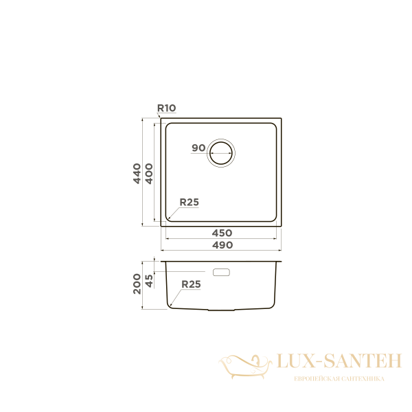 кухонная мойка omoikiri tadzava 49-u/i-lg 4993263, светлое золото